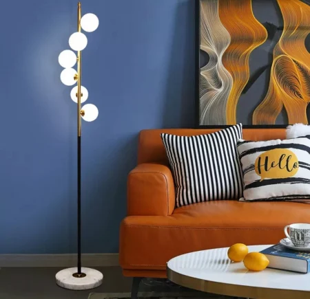 VEIOZE SI LAMPADARE - Lampadar F8052 – 5x LED G4 inclus, 170 cm, negru-auriu