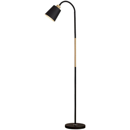Lampadar modern 3770, 145 cm, metal și lemn, soclu E27, cap reglabil, alb / negru [2]