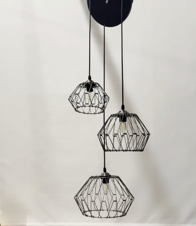 Lustră 1010 ABC – design modern în negru perlat cu 3 surse de lumină E27 [1]