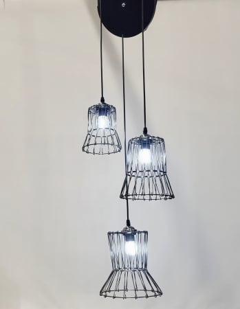 Lustră 1010 ABC – design modern în negru perlat cu 3 surse de lumină E27 [2]