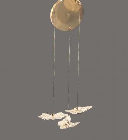 Lustră 1743/3 LED, 3 pendule fluture, acril transparent [5]