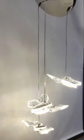 LUSTRE - Lustră 1743/3 LED, 3 pendule fluture, acril transparent