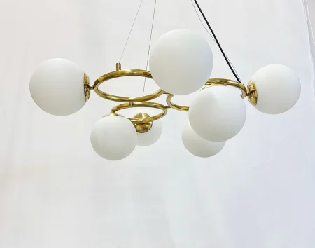 Lustră auriu/alb 2332/7, 7 becuri E27, 75 cm diametru [3]