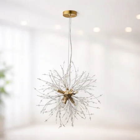 Lustră 2403/350 GD Modernă din Metal Auriu și Acril – 6 LED-uri G9 Incluse, Diametru 35 cm [1]