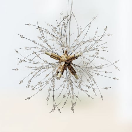 Lustră 2403/350 GD Modernă din Metal Auriu și Acril – 6 LED-uri G9 Incluse, Diametru 35 cm [3]