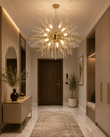 REDUCERI - Lustră 2403/500 GD – Aurie, 8xLED G9, Modernă și Elegantă