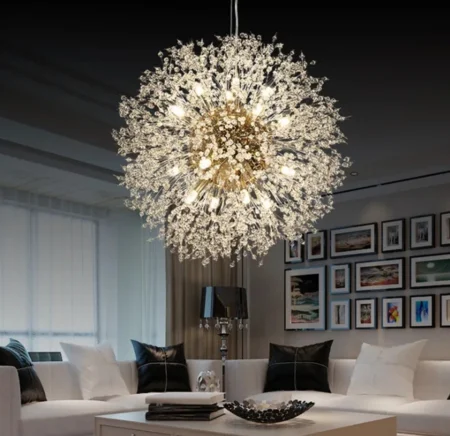 LUSTRE - Lustră modernă 2403//600 ,aurie cu 16 becuri LED G9 – iluminat eficient și design elegant pentru spații generoase