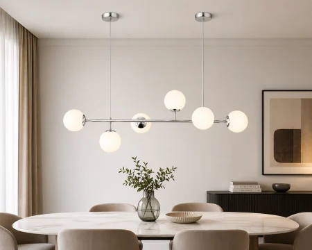 LUSTRE - Lustră 2471/6D CH+WH, 6xE27, reglabilă, 120x120 cm, argintiu/alb