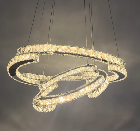 LUSTRE - Lustră 2485/60x40 CH, LED 160W, crom, 2 inele reglabile