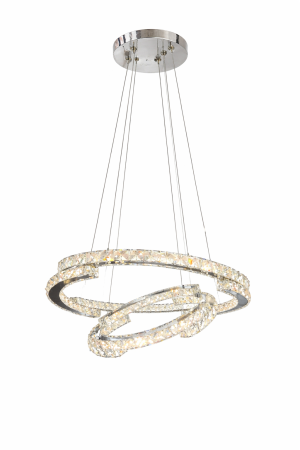 LUSTRE - Lustră 2485/60x40 CH, LED 160W, crom, 2 inele reglabile