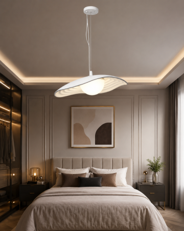 LUSTRE - Lustră 2517/1 albă, LED 24W, design modern, Ø40 cm
