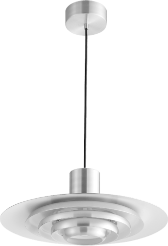 Lustră 2520 L argintie din aluminiu cu discuri suprapuse design modern 50 cm [2]