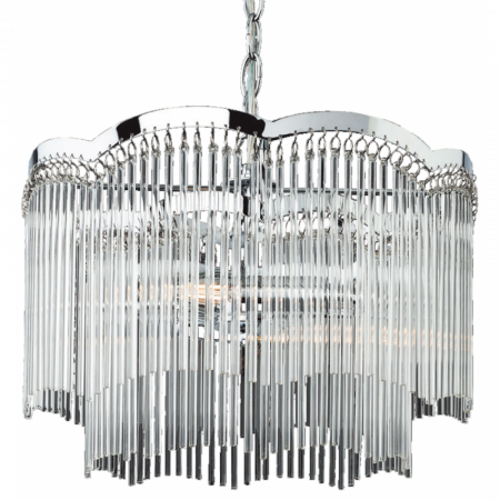 Lustră Elegantă 3333/500 CH, 5xE14, Metal și Cristal, Argintiu, cu Înălțime Reglabilă [3]