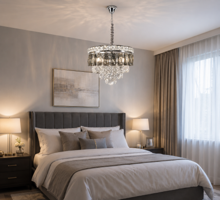LUSTRE - Lustră 3352/300 crom sau auriu cu cristale K9 decorative