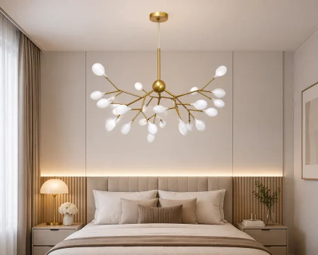 LUSTRE - Lustra 5001/27 GD – 27 becuri G4, auriu cu globuri albe