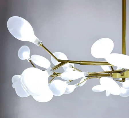 Lustră 5081/45, 45 LED G4, metal auriu și sticlă albă, modernă [3]