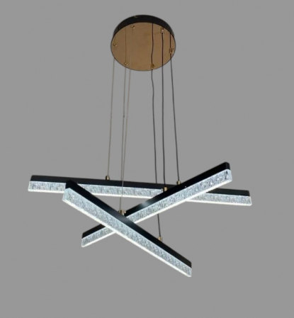 LUSTRE - Lustră LED 5132/3 BK+GD, 72W, 3 brațe reglabile, cu telecomandă