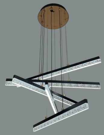 LUSTRE - Lustră LED 5132/5 Gold + Black, 5 brațe reglabile, cu telecomandă