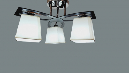 LUSTRE - Lustră 5360/3 crom-negru, 3 becuri E27, design geometric