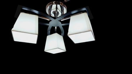 Lustră 5360/3 crom-negru, 3 becuri E27, design geometric [1]