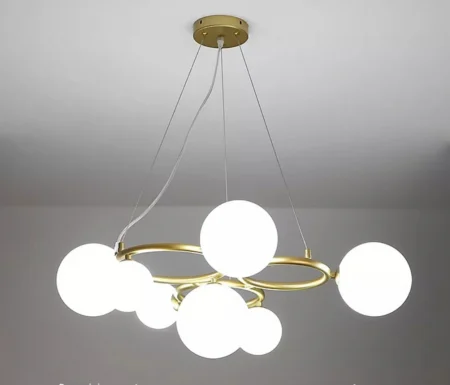 LUSTRE - Lustra modernă 6175/7 GD aurie cu globuri albe opal