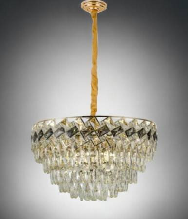 Lustră 6664/400 Aurie, 5x E14, Metal și Sticlă Imitatie Cristal, Înălțime Reglabilă [4]