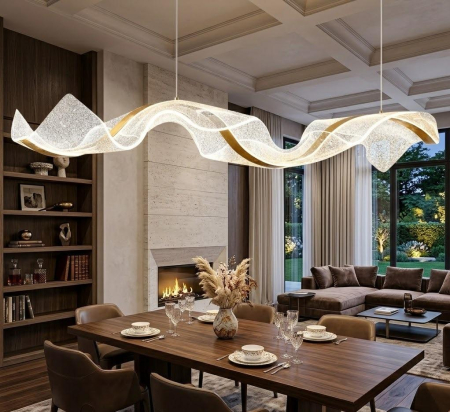 LUSTRE - Lustra LED 7001/1000 aurie moderna 100 cm 60W reglabila cu telecomanda