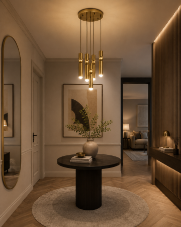 LUSTRE - Lustră 7702/5, aurie, 5xE27, reglabilă, design modern, IP21