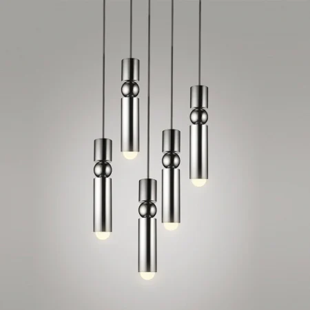 LUSTRE - Lustră Modernă 5xE27 Negru Perlat, Reglabilă, 100 cm Înălțime, Diametru 30 cm, IP21