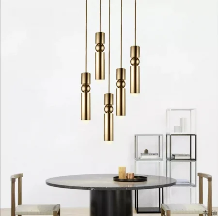 LUSTRE - Lustră 7702/5, aurie, 5xE27, reglabilă, design modern, IP21