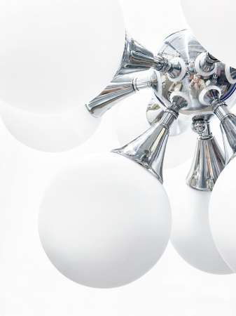 Lustra 8216/9 CH, 9xE14, reglabilă, metal cromat și sticlă mată [3]