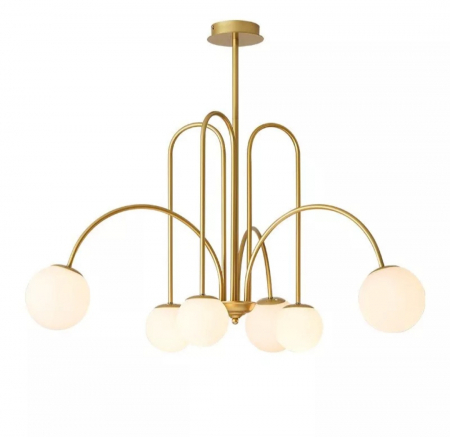 Lustra 8227/6 GD metal auriu cu sticlă opal [2]