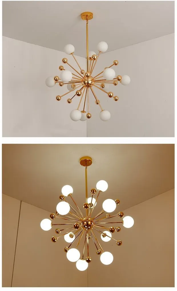 Lustră Modernă 8810/12, Design Elegant cu 12 Abajururi Albe, LED G4 Inclus, Gold/Alb, 80x70x120 cm [3]