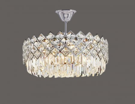 LUSTRE - Lustră crom/auriu 88158/500, 10 becuri E14, 50 cm diametru