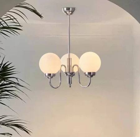 LUSTRE - Lustră modernă 8901/3, 3xE27, metal și sticlă alb mat, Ø78 cm