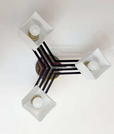 Lustră 91366/3 crom-negru, 3 becuri E27, design cubic [3]