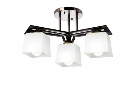 Lustră 91366/3 crom-negru, 3 becuri E27, design cubic [1]