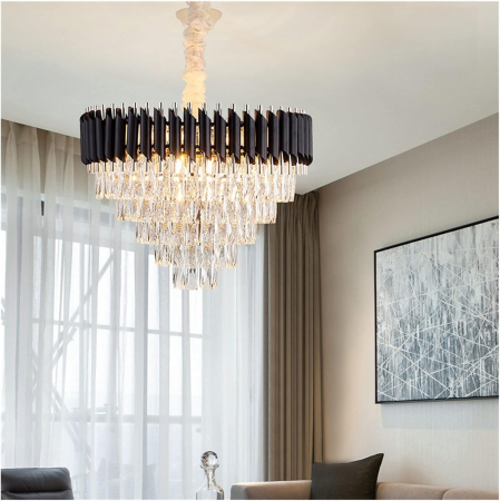 Lustră Candelabru 98142/500 BK+GD , cu Cristale K9, Stil Clasic-Modern, Ø50 cm [1]