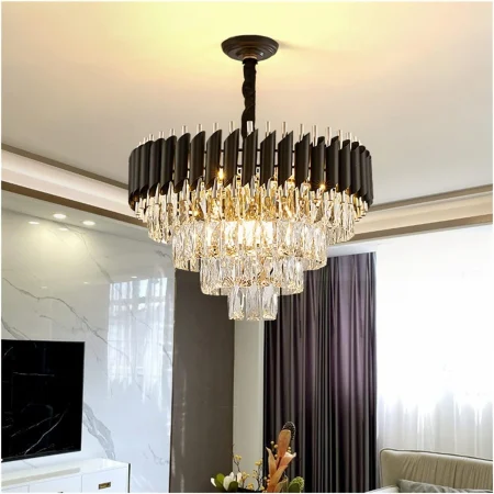 LUSTRE - Lustră Candelabru 98142/500 BK+GD , cu Cristale K9, Stil Clasic-Modern, Ø50 cm