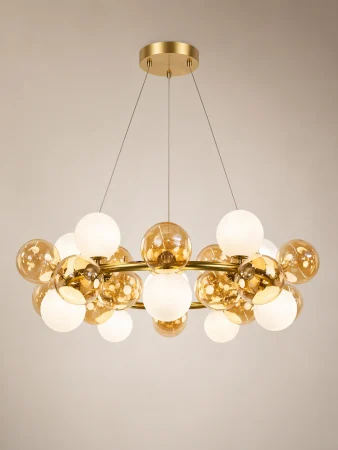 LUSTRE - Lustră aurie 5090/30, 30 becuri G9, Ø70 cm, înălțime reglabilă