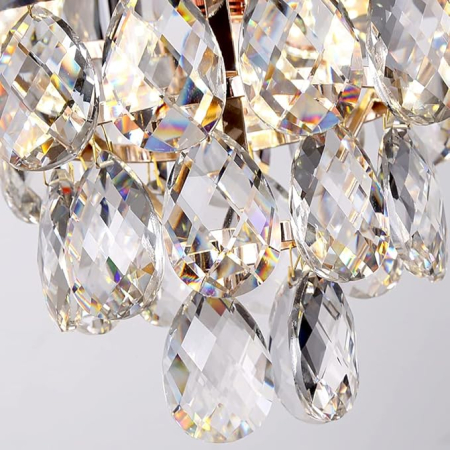 Lustră decorativă 3352/300 – cristale K9 fumurii și transparente, finisaj auriu, 3xE14, Ø30 cm [3]