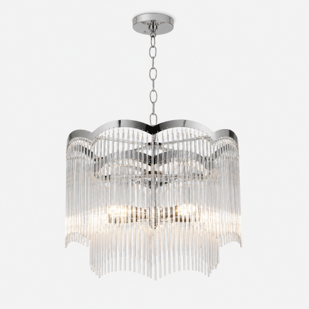 Lustră Elegantă 3333/500 CH, 5xE14, Metal și Cristal, Argintiu, cu Înălțime Reglabilă [2]