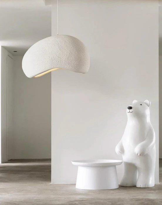 Lustra 6602 alba moderna design organic rasina fibra sticla 50 cm [1]
