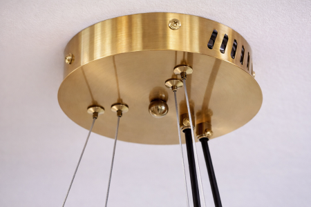 Lustră HJ9222/7D – eleganță metal auriu și sticlă albă mată [2]