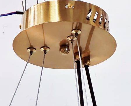 Lustră HJ9222/7D – eleganță metal auriu și sticlă albă mată [2]