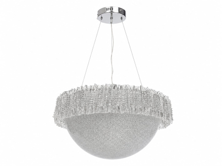 Lustră LED 1063/1 Design Circular, Acril Transparent și Crom [1]