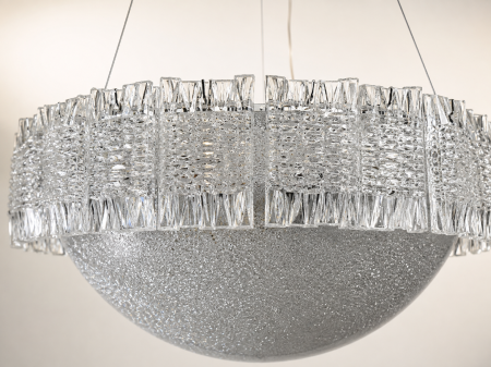 Lustră LED 1063/1 Design Circular, Acril Transparent și Crom [2]