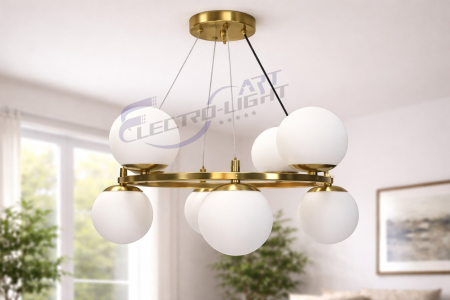 Lustra moderna aurie 2618/8 cu globuri mate Ø50 cm [1]