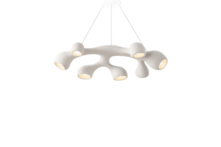 Lustră premium 6601/7 din fibră de sticlă albă cu design sculptural și 7 dulii E27 [1]
