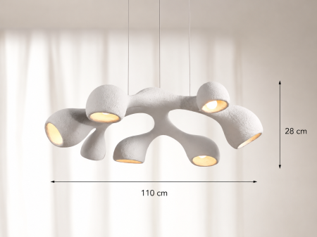 Lustră premium 6601/7 din fibră de sticlă albă cu design sculptural și 7 dulii E27 [2]